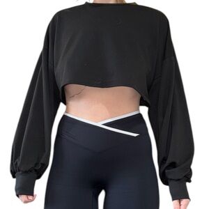 NWOT Black Long Sleeve Crop Top